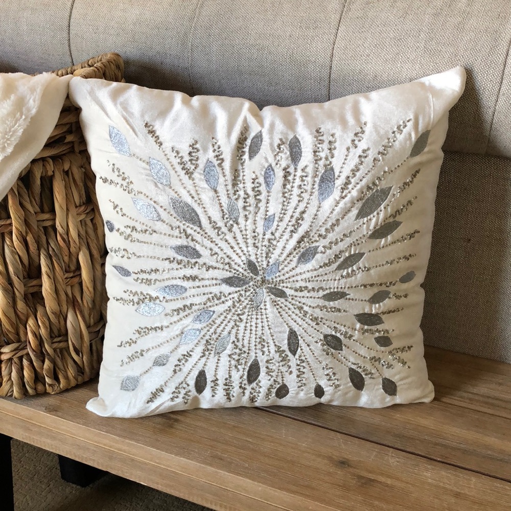 Handcrafted in India beaded pillow